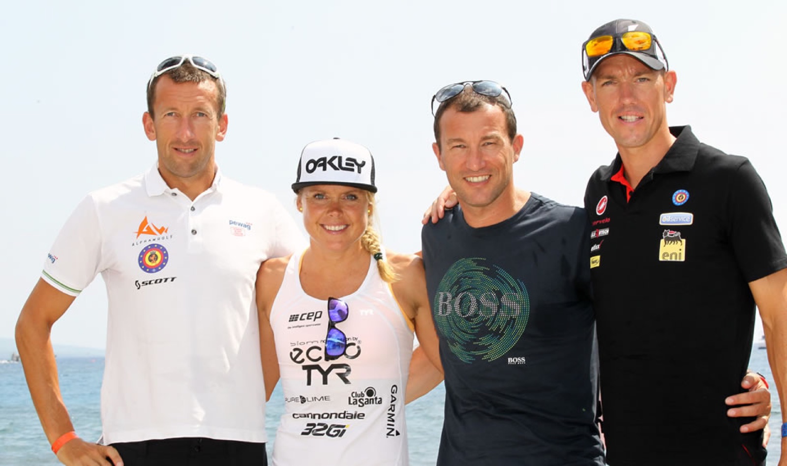 Luc Van Lierde with international professional triathletes